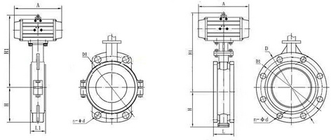 氣動(dòng)襯氟蝶閥結(jié)構(gòu)圖